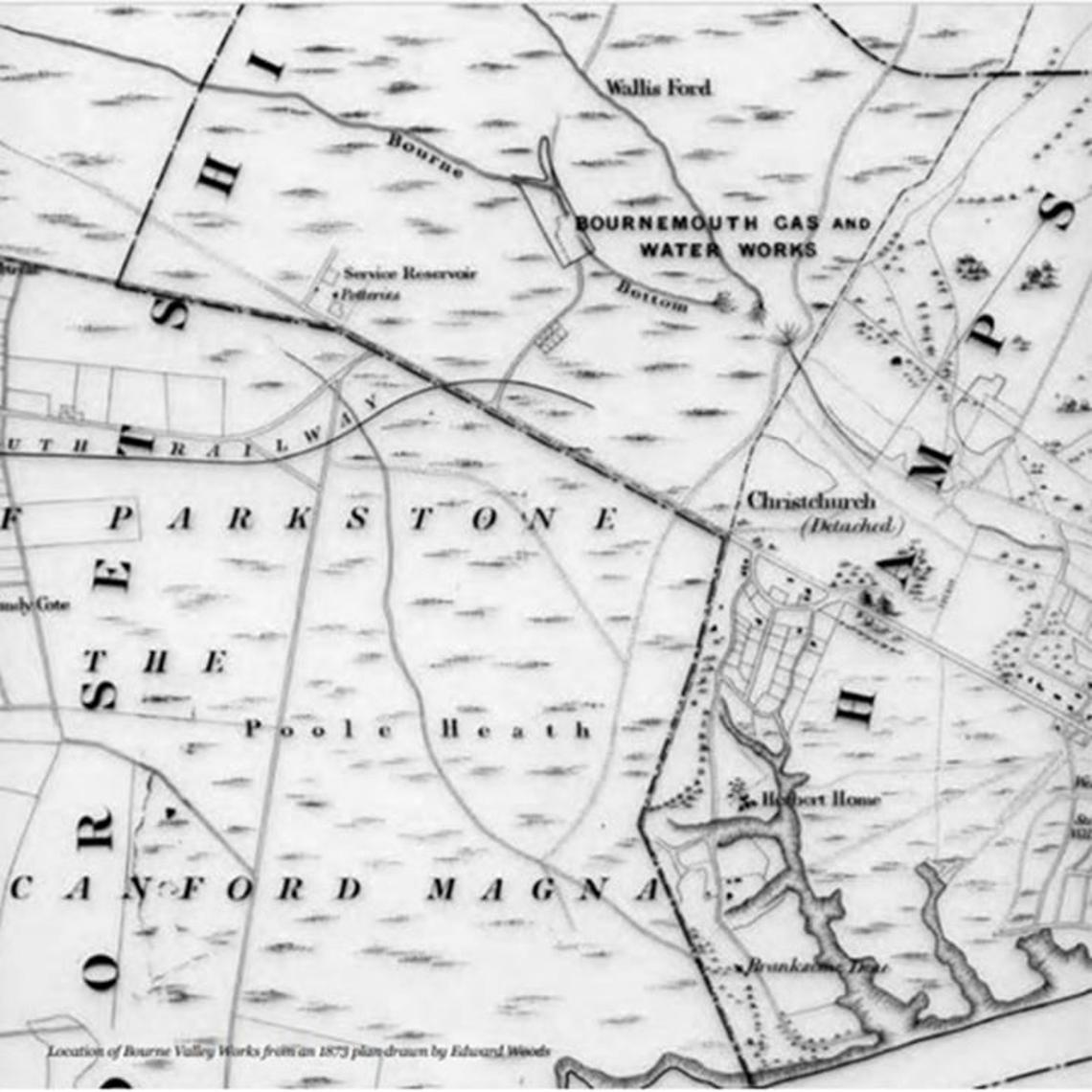 map of bournemouth showing bournemouth water