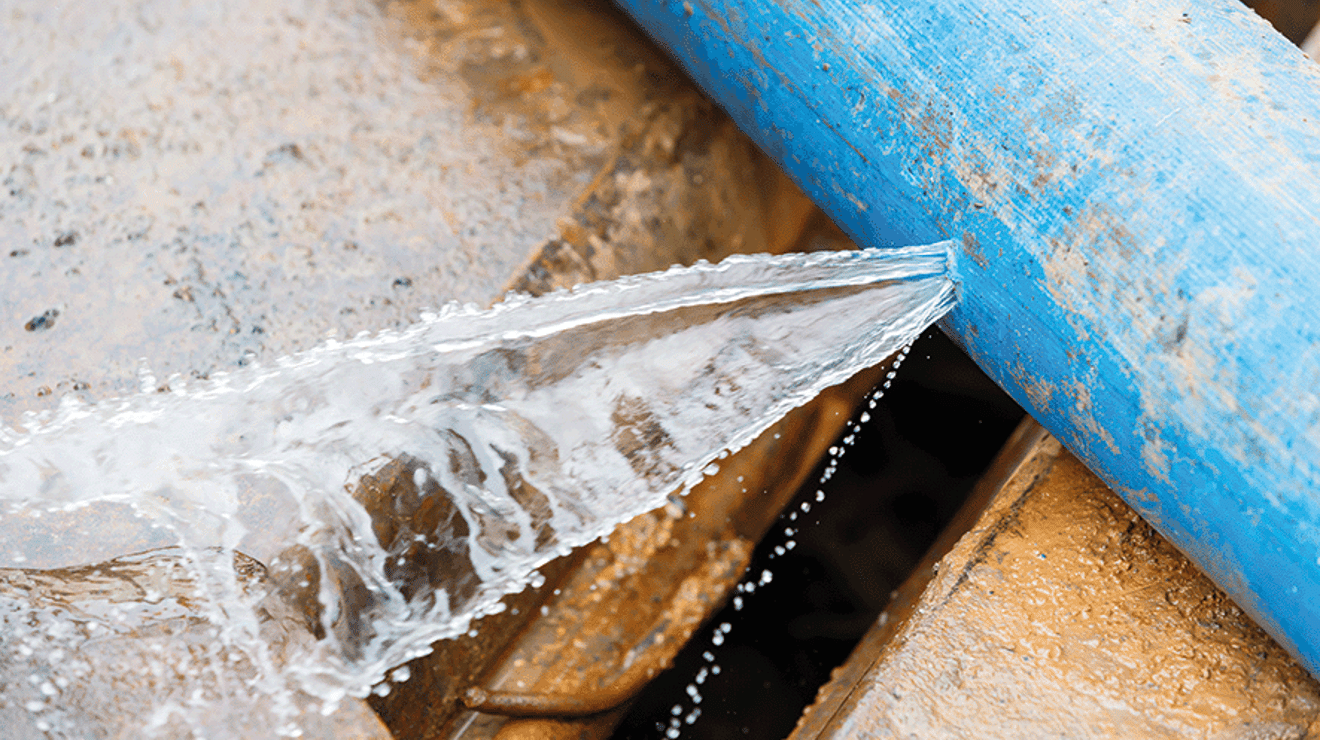 Burst water pipe