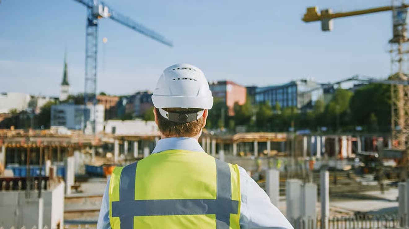 Developer overseeing a construction site