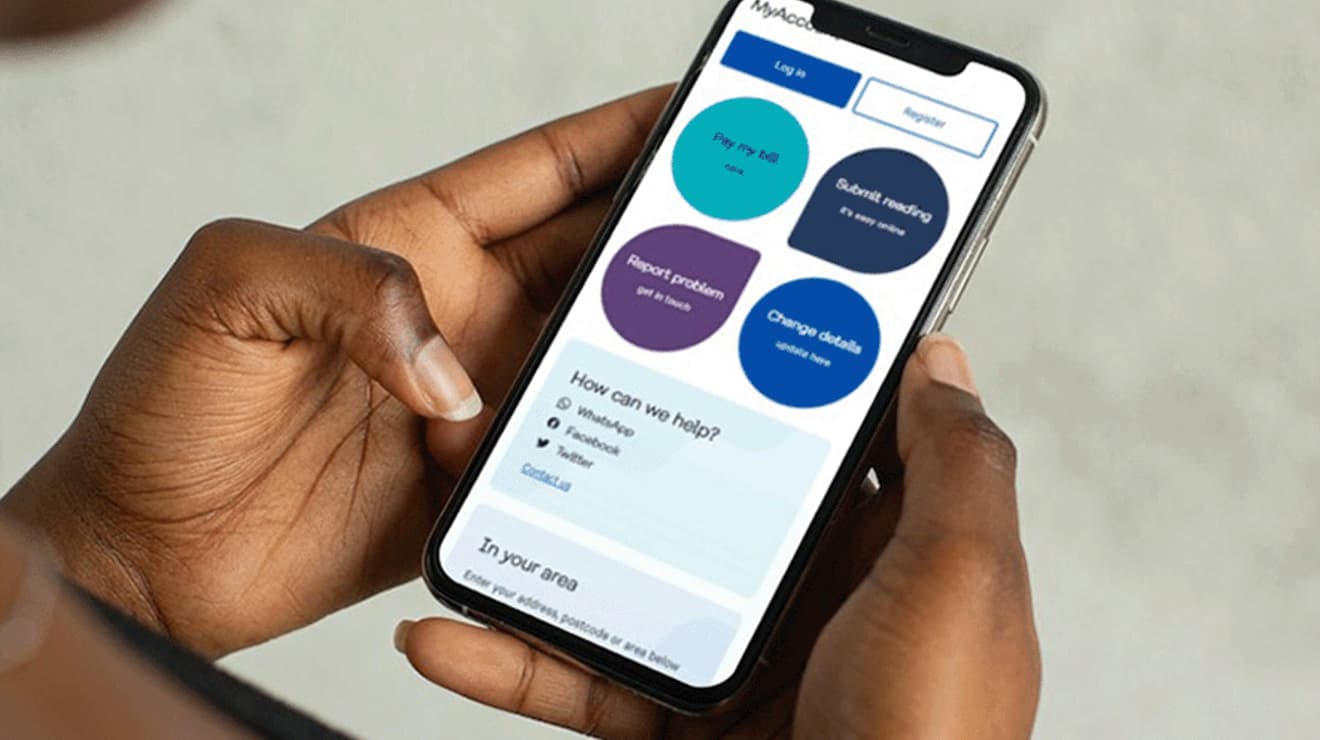 Close up of customer using phone