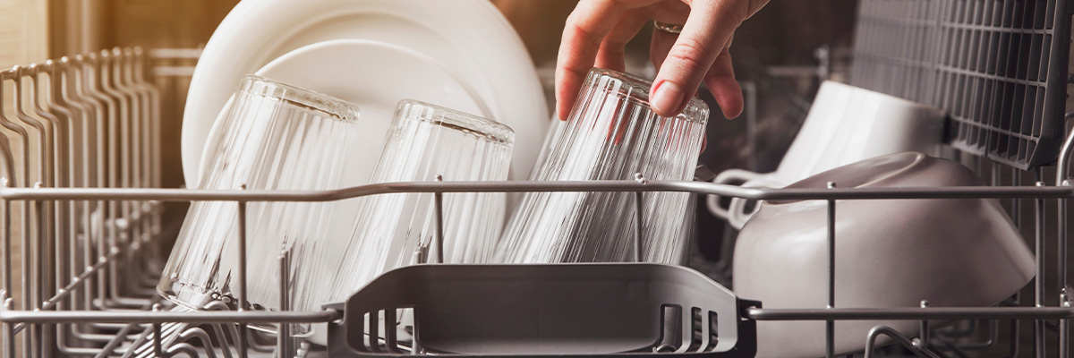 Unloading a dishwasher