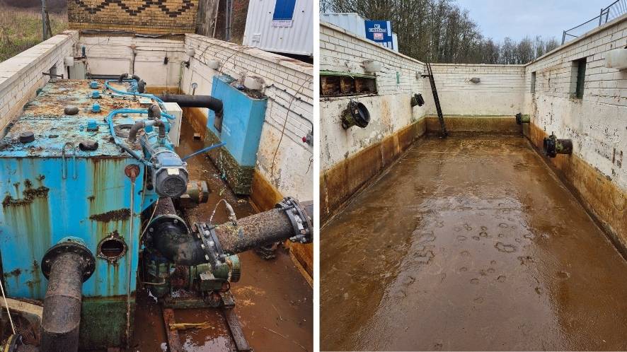 old pumping equipment and tank