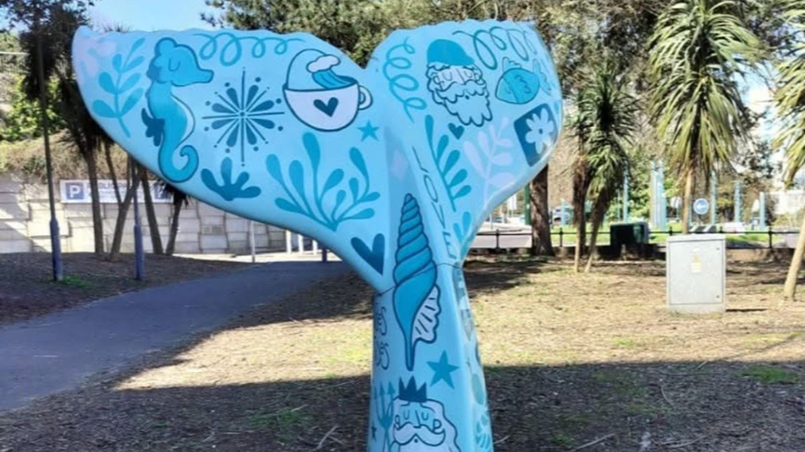 Mermaid tail sculpture