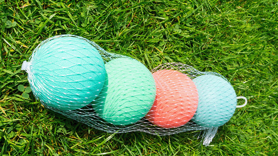 Sponge balls in net